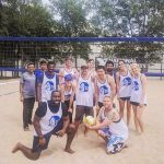 HomeAway employees playing volleyball
